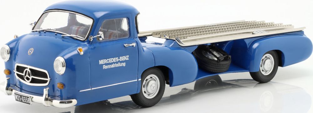 Available To Order – Mercedes Benz 'The Blue Wonder' Mercedes Racing Transporter 1955 1:18 IXO Model (IXO W1801701)