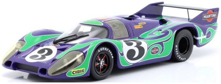 Available To Order – Porsche 917 Long Tail #3 Hippie Race Version 24h Le Mans 1970 Larrousse/Kauhsen 1:18 IXO Model (IXO W18034002)