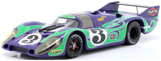Available To Order – Porsche 917 Long Tail #3 Hippie Race Version 24h Le Mans 1970 Larrousse/Kauhsen 1:18 IXO Model (IXO W18034002)