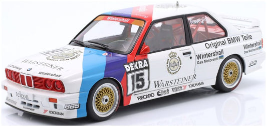 Available To Order – BMW M3 (E30) #15 DTM Champion 1989 Roberto Ravaglia 1:18 IXO Model (IXO W18038002C)