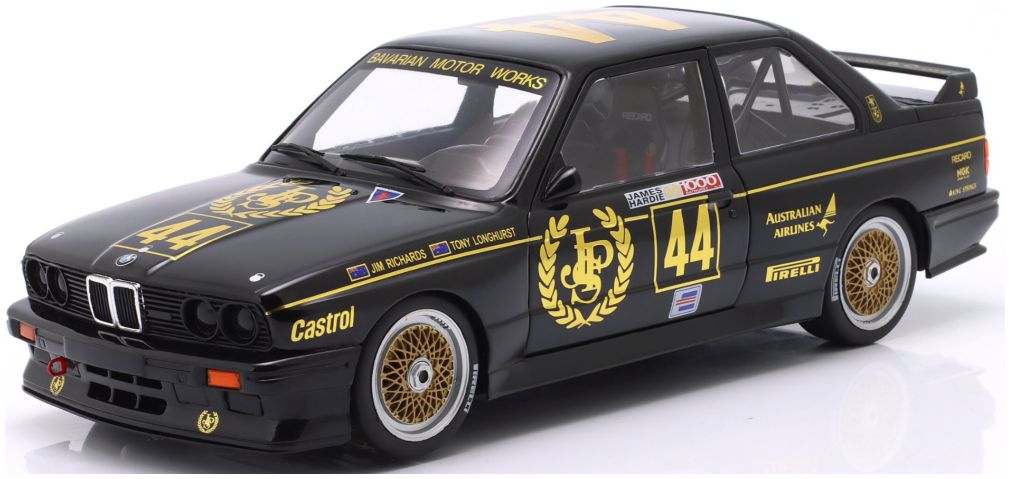 Available To Order – BMW M3 #44 Winner Div 2 1000km Bathurst 1987 JPS Team BMW Richards/Longhurst 1:18 IXO Model (IXO W18038004)
