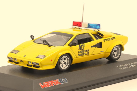 Available To Order – Lamborghini Countach F1 Safety Car(Yellow) Monaco GP 1982 1:43 IXO Model (IXO W83430007)