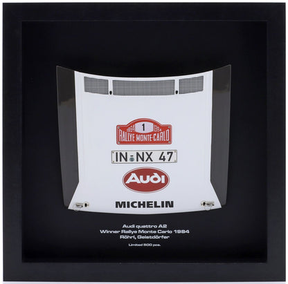 Available To Order – Bonnet of Audi Quattro A2 Winner Rallye Monte Carlo 1984 Rohrl/Geistdorfer 1:8 IXO Model (IXO WRCW8301)