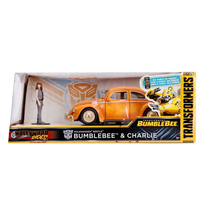 Available to Order – Volkswagen Beetle Transformers Bumblebee with Charlie Figure 1:24 Jada Model (JAD30114)