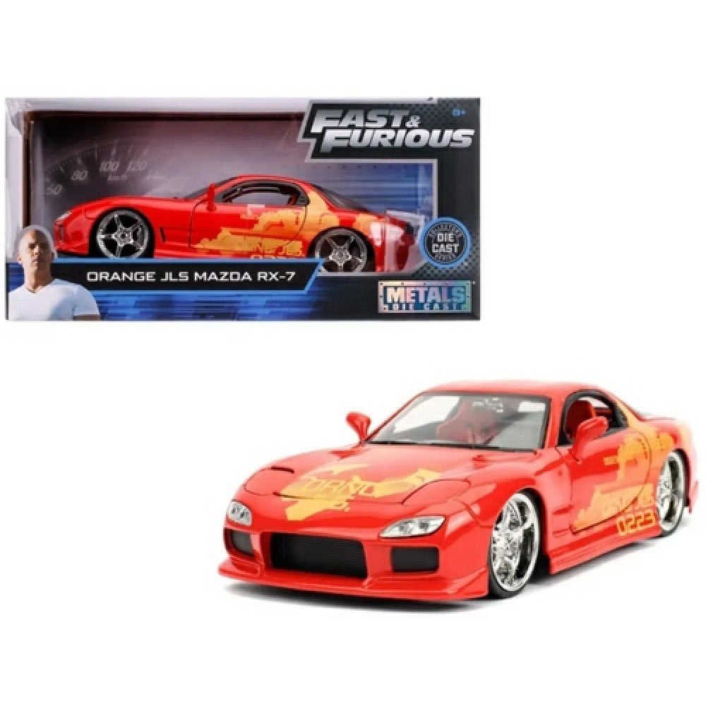 Available to Order – Orange Jls Mazda RX7 Fast and Furious 1:24 Jada Model (JAD30747)