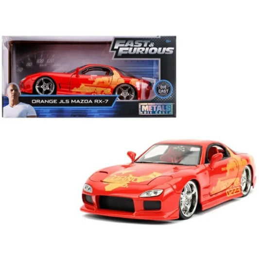 Available to Order – Orange Jls Mazda RX7 Fast and Furious 1:24 Jada Model (JAD30747)