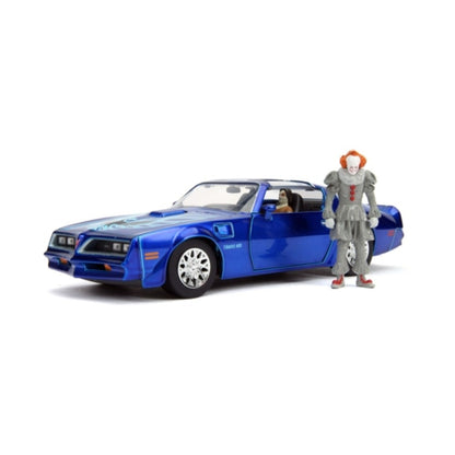 Available to Order – Henry Bowers Pontiac Firebird and Pennywise Figure It Film 1:24 Jada Model (JAD31118)