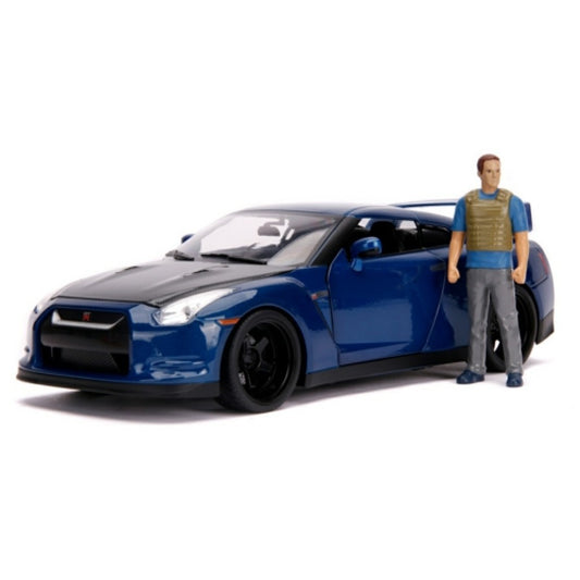Available to Order – Ff - Brian's Nissan GT-R (R35) W/light and Brian 1:18 Jada (JAD31142)
