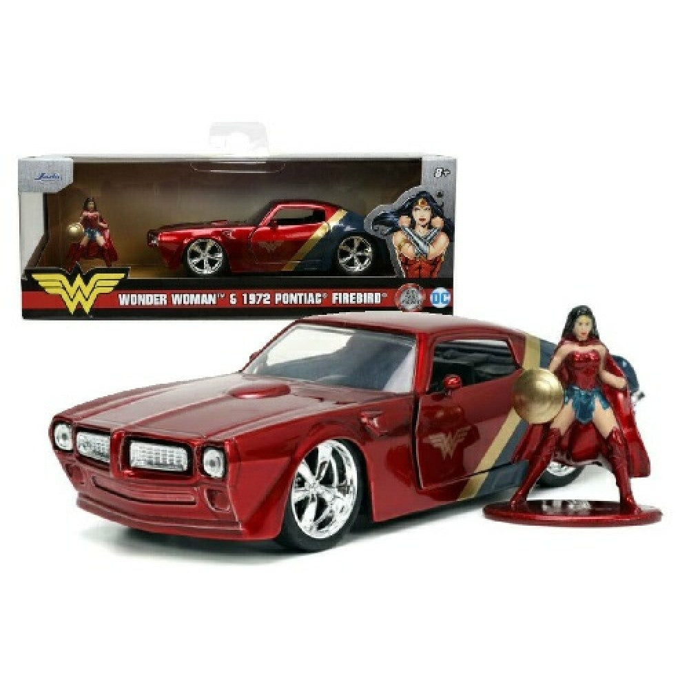 THIS ITEM IS AVAILABLE TO ORDER - 1:32 JADA JAD33089 WONDER WOMAN 1972 PONTIAC FIREBIRD WITH FIGURE