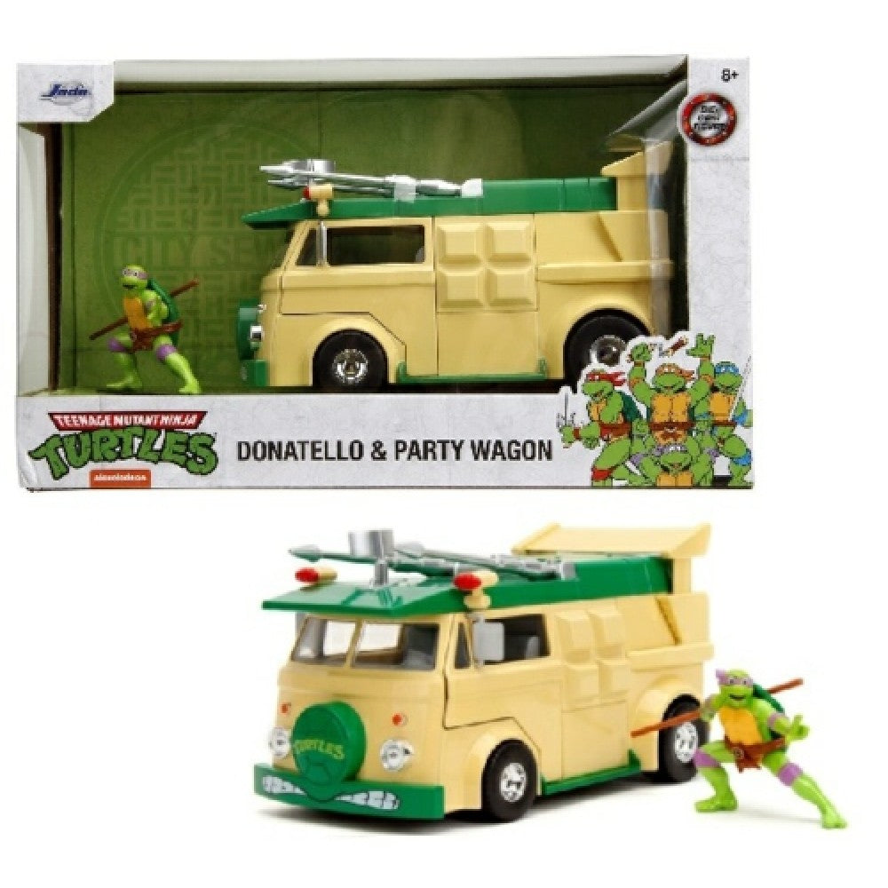 Available to Order – Teenage Mutant Ninja Turtles Tmnt Party Wagon and Donatello Figure 1:24 Jada Model (JAD34529)