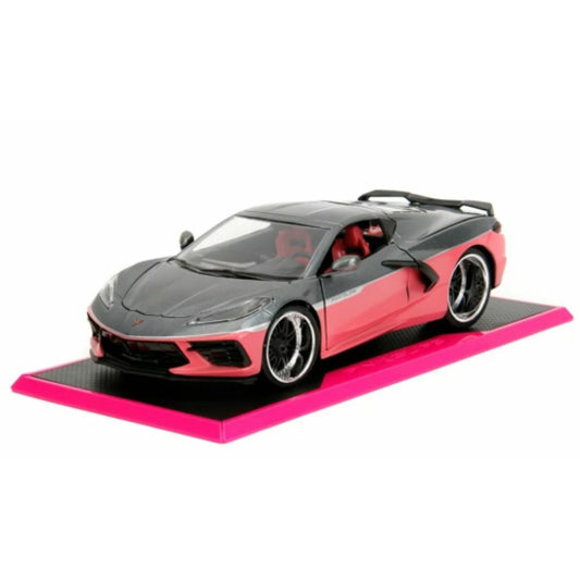 Available to Order – Pink Slips 2020 Chevrolet Corvette - Candy Charcoal Gray 1:24 Model (jad35068) 1:24 Jada Model (JAD35068)