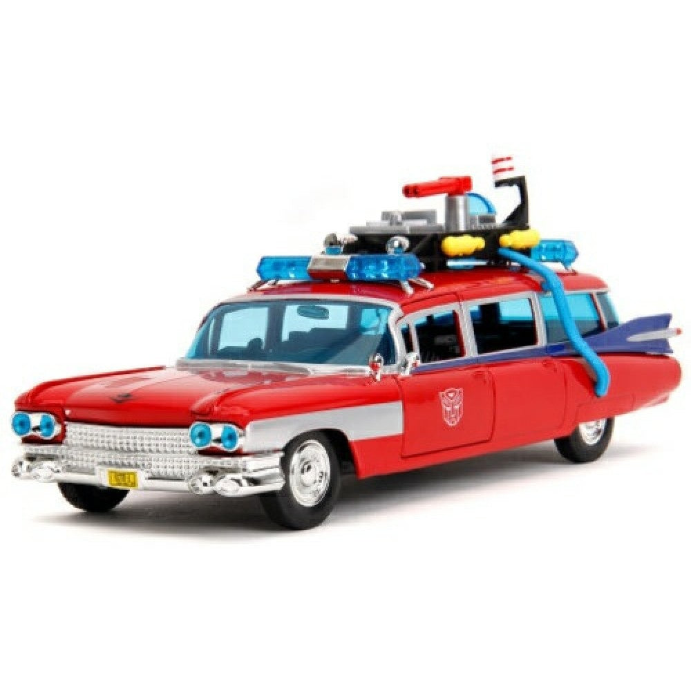 Available to Order – Ghostbusters - Ecto-1 W/optimus Prime Graphics 1:24 Jada Model (JAD35466)