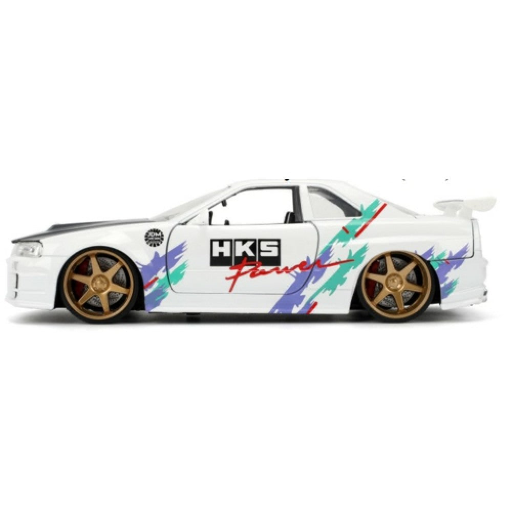 Available to Order – Jdm Tuners Nissan Skyline GT-R (r34) 2002 White 1:24 Jada Model (JAD36339)