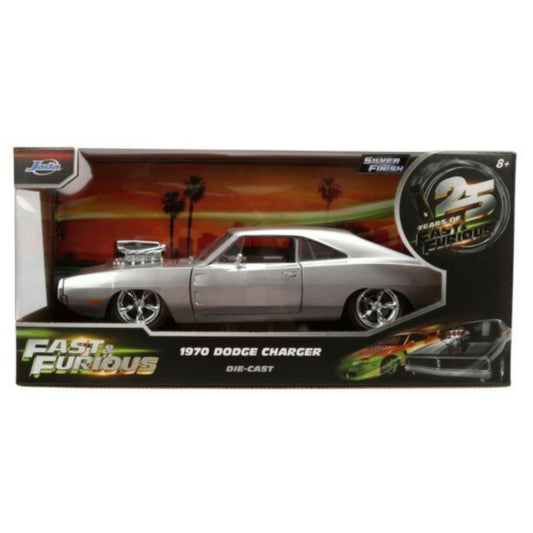 JAD36804 - 1:24 Fast And Furious Anniversary Dom's Dodge Charger Silver Finish JADA Model