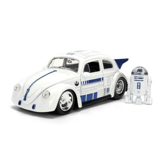Available to Order – Hollywood Rides - Star Wars 1959 Drag VW Beetle W/r2-d2 1:24 Jada Model (JAD36912)