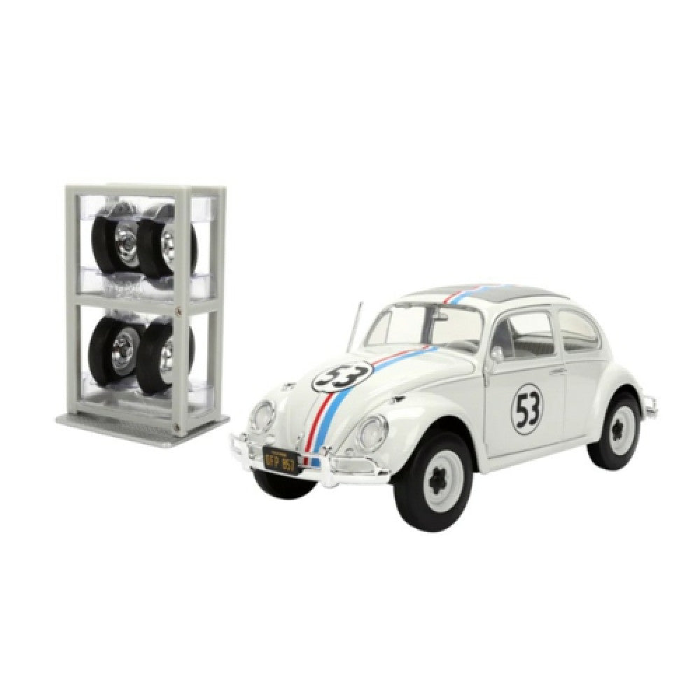 Available To Order – JAD37584 - 1:24 Hollywood Rides - VW Beetle - Herbie The Love Bug With Rack JADA Model (JAD37584)