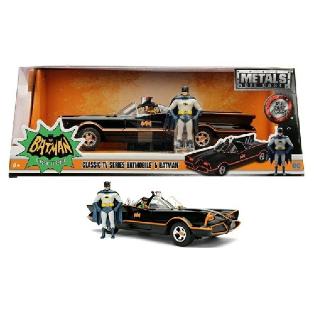 Available to Order – Batman 1966 Classic Tv Series Batmobile with Batman Figure Dc Comics 1:24 Jada Model (JAD98259)