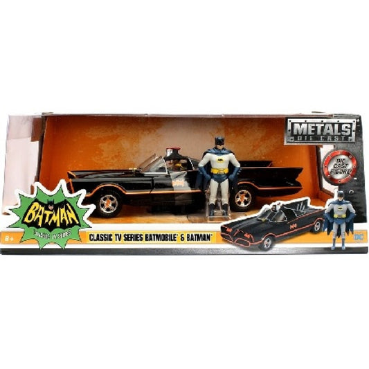 Available To Order – Batman 1966 Classic Tv Series Batmobile with Batman Figure Dc Comics 1:24 Jada Model (JAD98259)