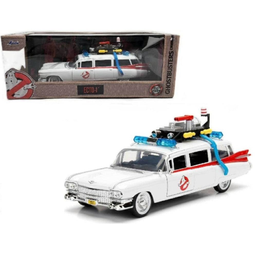 Available To Order – JAD99731 - 1:24 Cadillac Ghostbusters ECTO-1 White / Red JADA Model (JAD99731)