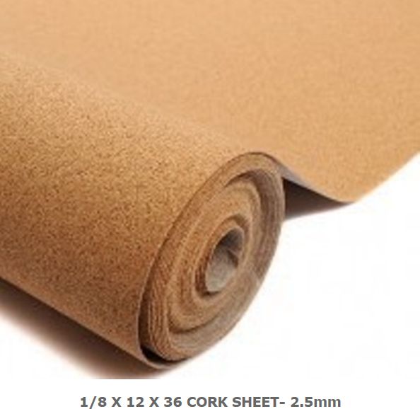 1:8" x 12" x 36" Cork Sheet 2.5mm – diecast model
