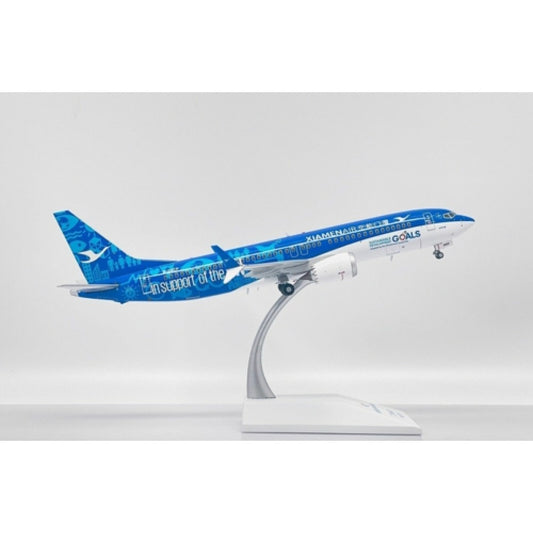 Available to Order – Xiamen Airlines Boeing 737-8 Max United Nations Goal Livery Reg: B-20cp with Stand 1:200 Model (jc20044) 1:200 JC Wings Model (JC20044)