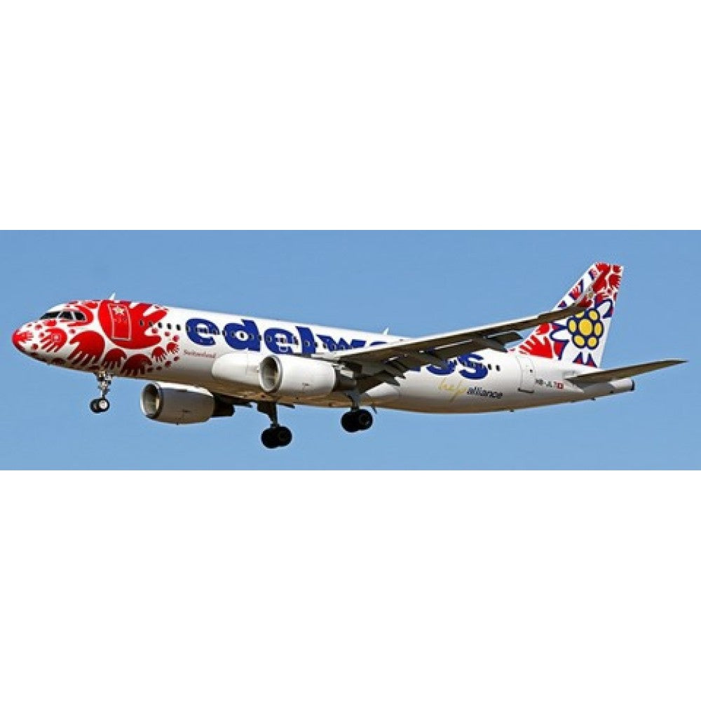 Available to Order – Edelweiss Air Airbus A320 Reg: HB-JLT with Stand 1:200 Jc Wings Model (JC20337)