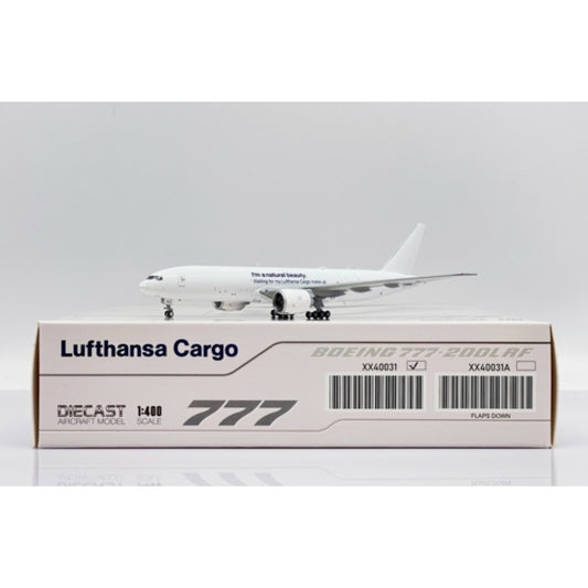 Available to Order – Lufthansa Cargo Boeing 777-200LRF Natural Beauty Reg: D-ALFJ with Antenna 1:400 Jc Wings Model (JC40031)
