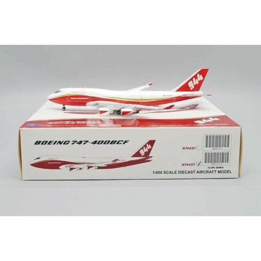 Available to Order – Global Super Tanker Services Boeing 747-400(bcf) Flap Down Reg: N744st with Antenna 1:400 Jc Wings Model (JC4910A)