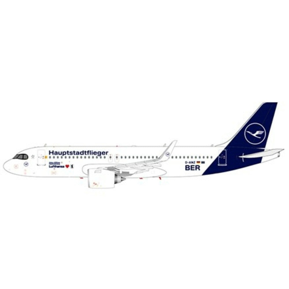 Available to Order – Lufthansa Airbus A320neo Hauptstadtflieger Livery Reg D-AINZ with Stand 1:200 Jc Wings Model (JCEW232N004)
