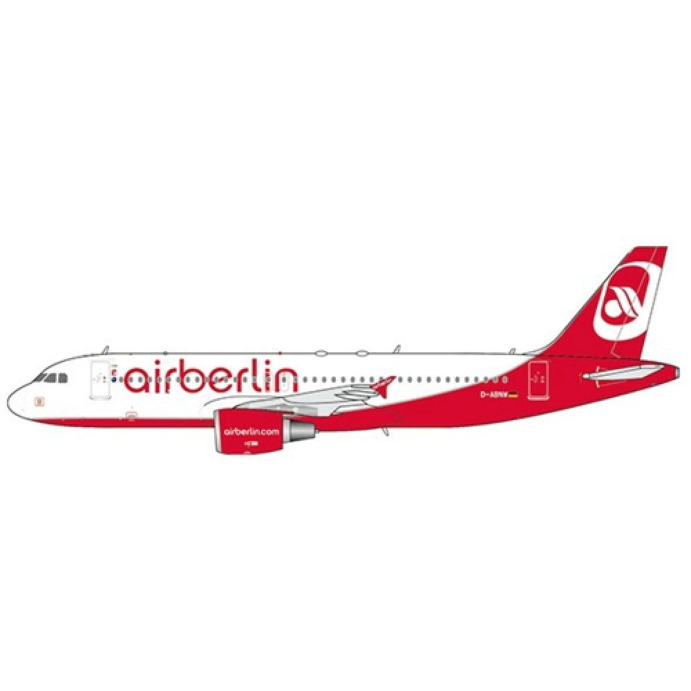 Available to Order – Air Berlin Airbus A320 Last Flight Reg: D-ABNW with Antenna 1:400 Jc Wings Model (JCLH4095)