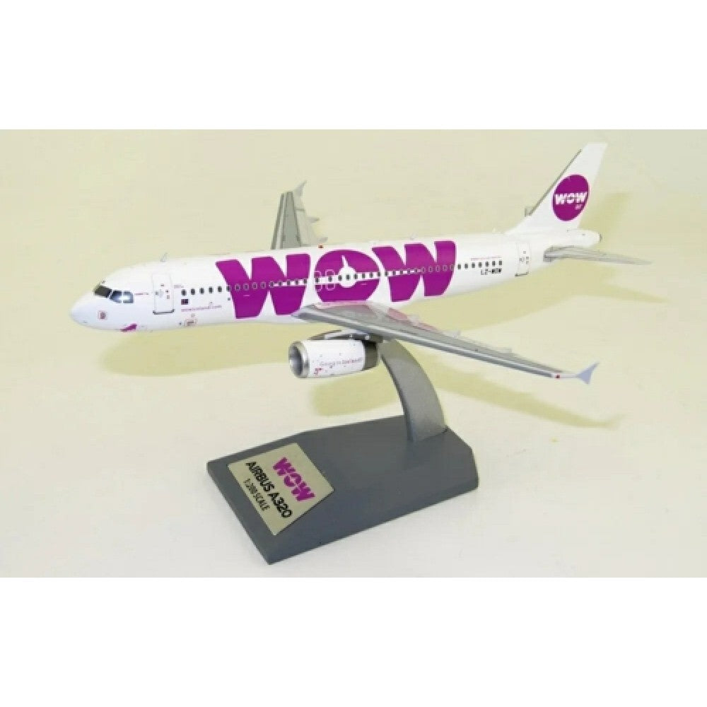 Available to Order – Wow Air Airbus A320-232 LZ-WOW with Stand 1:200 Model (jfa320008) 1:200 J Fox Model (JFA320008)