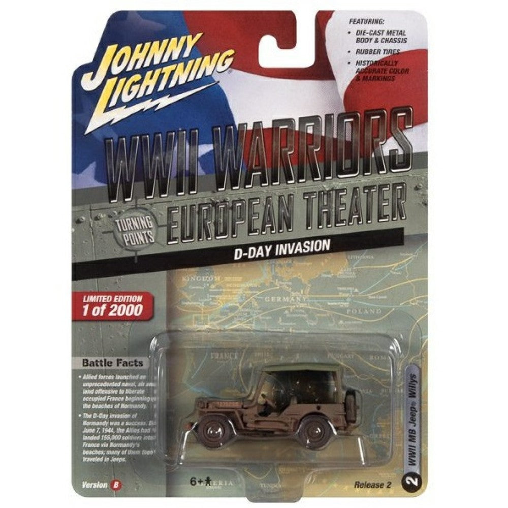 Available to Order – Greatest Generation 2022 Release 2b Mb Willys Jeep D-DAY Invasion of Normandy 1:64 Model (jlml008b-2) 1:64 Johnny Lightning Model (JLML008B-2)