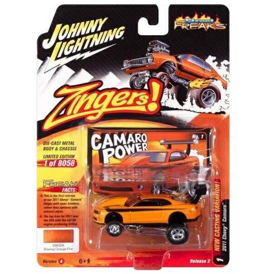 THIS ITEM IS AVAILABLE TO ORDER FROM OUR SUPPLIER - 1:64 JLSF024A-1 JOHNNY LIGHTNING STREET FREAKS RELEASE 2 2022 A 2011 CHEVY CAMARO SUNSET ORANGE (ZINGERS)