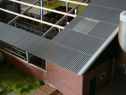 Available To Order – Corrugated Plates "Fibre Cement" Grey, 15x 1:32 (JUW 23246)