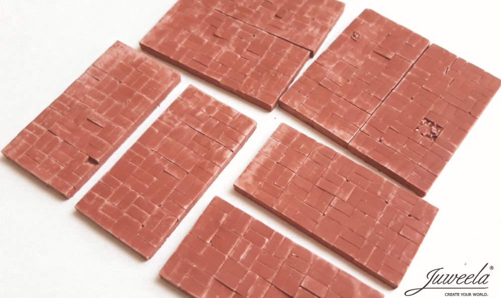 Pavement Flat Tyre Bricks 61x31mm, 8x 1:32 Juweela Model