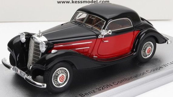 Mercedes Benz - 320W (W142) Combination Coupe 1938 - Black / Red - 250pcs Ltd 1:43 – diecast model