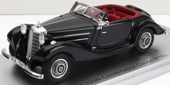 Mercedes Benz - 320W (W142) Combination Cabriolet 1938 - Black - 250pcs Ltd 1:43 – diecast model