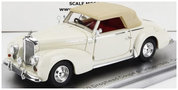 Bentley MKVI White Drophead Coupe Graber Cabrio Closed 1948 1:43 – diecast model