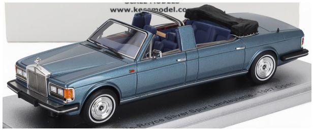 Available to Order – Rolls Royce Silver Spur Landaulette Blue Metallic Black Semi Convertible Open 1987 1:43 (KES 43049030)