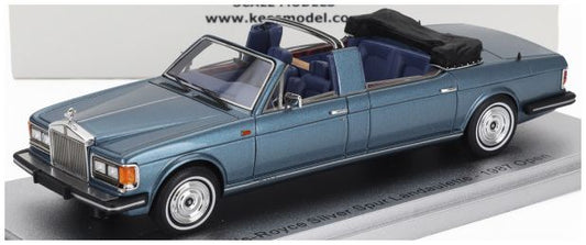 Rolls Royce Silver Spur Landaulette Blue Metallic Black Semi Convertible Open 1987 1:43 – diecast model