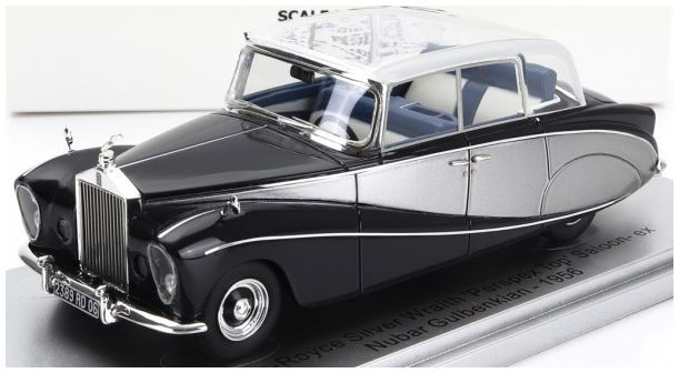 Rolls Royce Silver Wraith Black/Silver Perspex Top 1956 Ex Nubar Gulbenkian 1:43 – diecast model