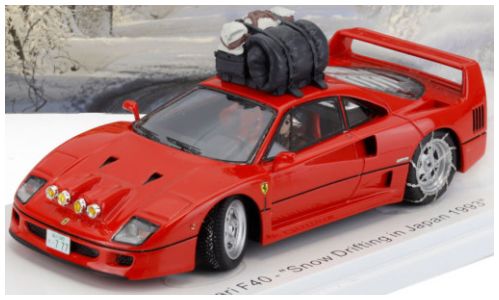 Ferrari F40 Snow Drifting in Japan w/Driver 1993 1:43 – diecast model