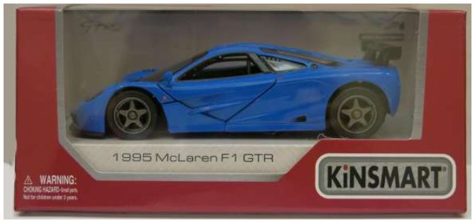 Available To Order – McLaren F1 GTR 1995 Blue (Window Box) 1:36 Kinsmart Model (KIN 5411WB)