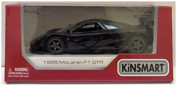 Available To Order – McLaren F1 GTR 1995 Black (Window Box) 1:36 Kinsmart Model (KIN 5411WBK)