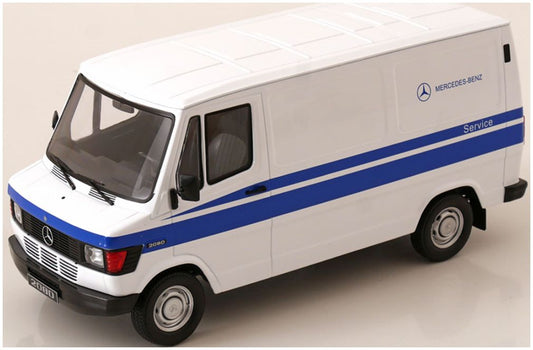 Available To Order – Mercedes 208 D Delivery Van Mercedes Service 1988 White/Blue 1:18 (KKS DC180302)