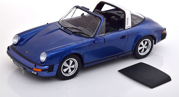 Available To Order – Porsche 911 Carrera 3.0 Targa 1977 Blue Metallic w/Removable Targa Roof 1:18 (KKS DC180681)