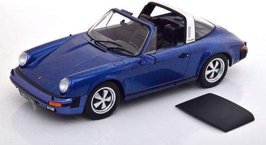 Available To Order – Porsche 911 Carrera 3.0 Targa 1977 Blue Metallic w/Removable Targa Roof 1:18 (KKS DC180681)
