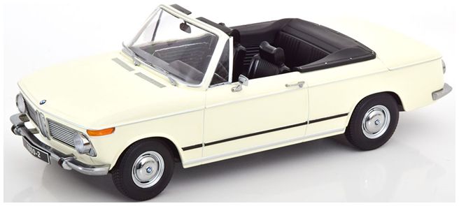 Available To Order – BMW 1600-2 Cabrio 1968 White w/Removable Softtop 1:18 (KKS DC181102)