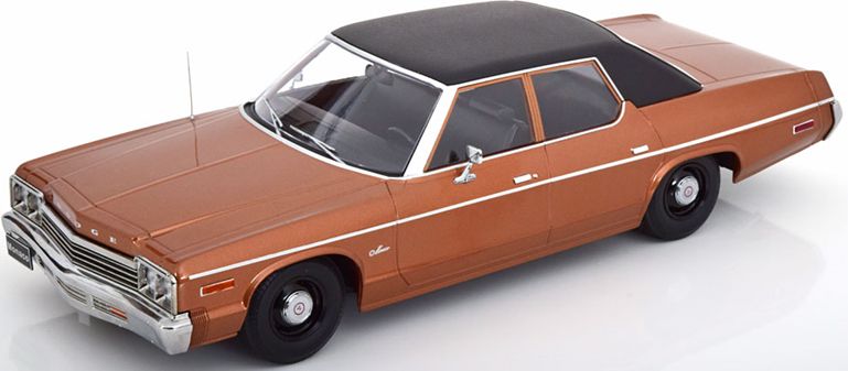 Available To Order – Dodge Monaco 1974 w/Vinyl Roof Brown Metallic/Black 1:18 (KKS DC181123)