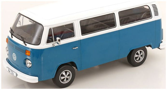 Available To Order – VW T2b Bus 1972 Blue/White w/Fuchs Rims 1:18 (KKS DC181362F)